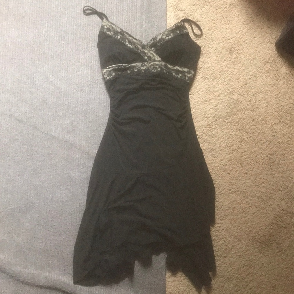 Vintage Black lace a line tank dress